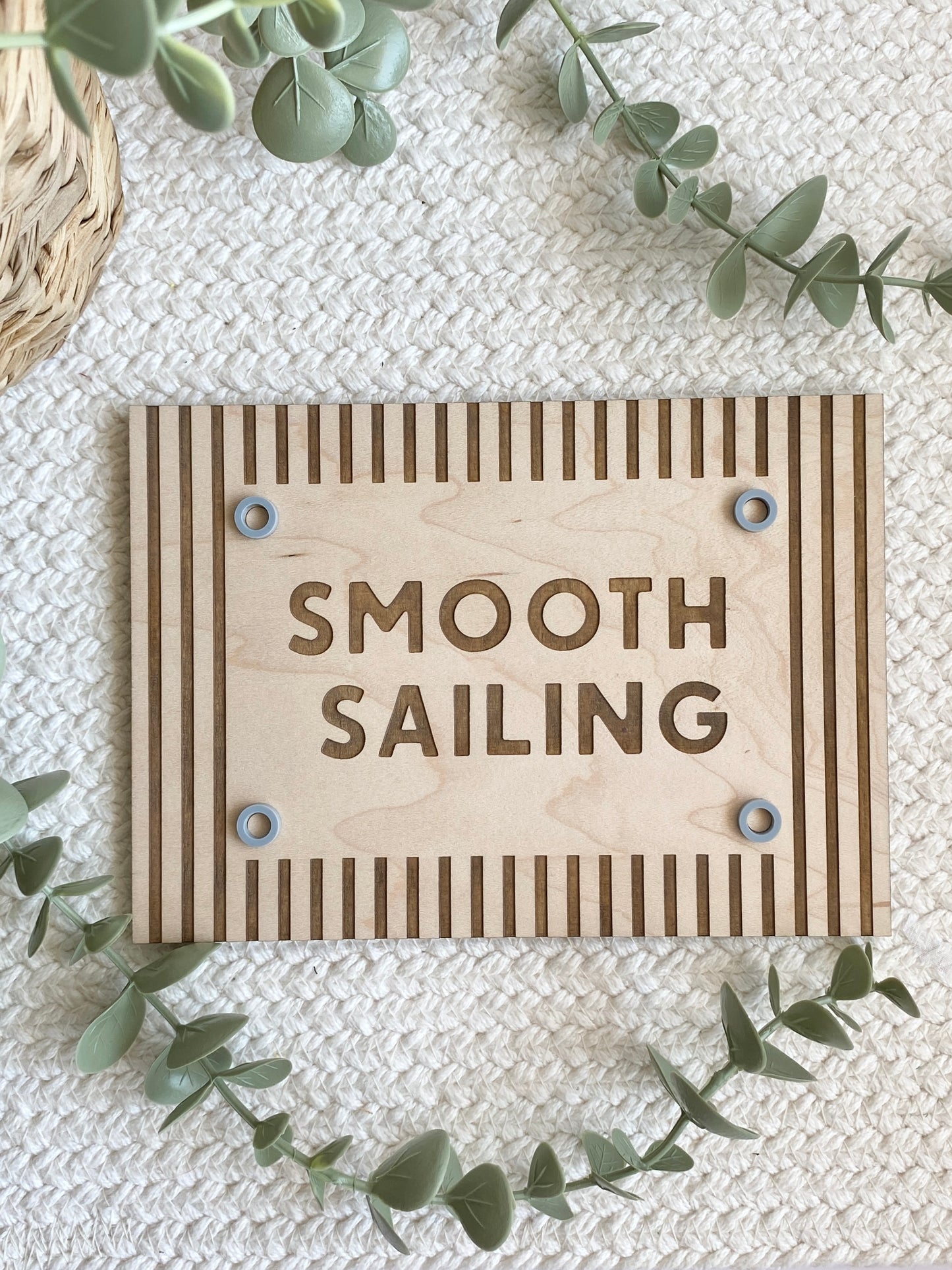 Smooth Sailing Nursery Sign | Nautical Nursery Decor | Sailor Playroom Wall Art | Coastal Kids Room Sign