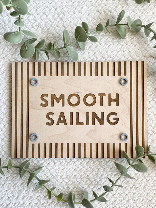 Smooth Sailing Nursery Sign | Nautical Nursery Decor | Sailor Playroom Wall Art | Coastal Kids Room Sign