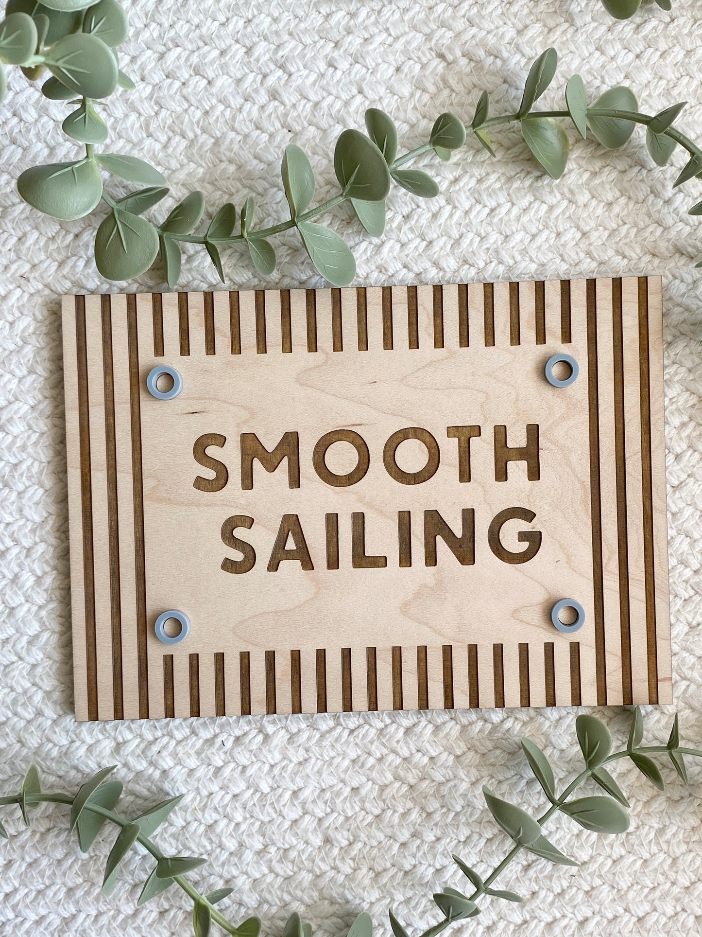 Smooth Sailing Nursery Sign | Nautical Nursery Decor | Sailor Playroom Wall Art | Coastal Kids Room Sign