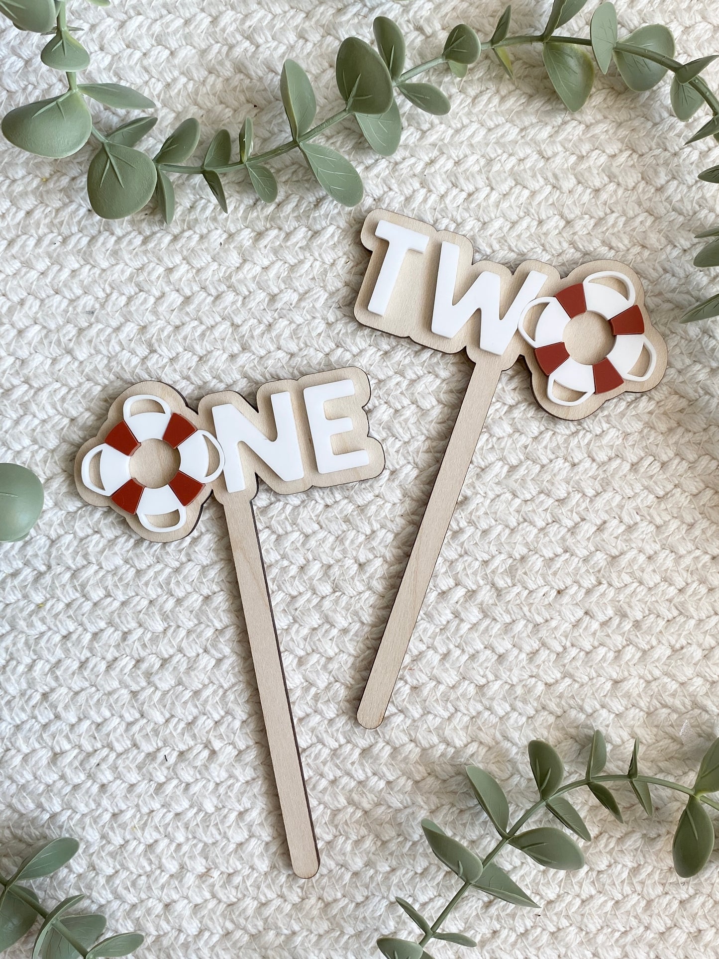 Nautical First Birthday Cake Topper | ONE or TWO Sailor Birthday Cake Topper | Boat Theme Birthday Decor