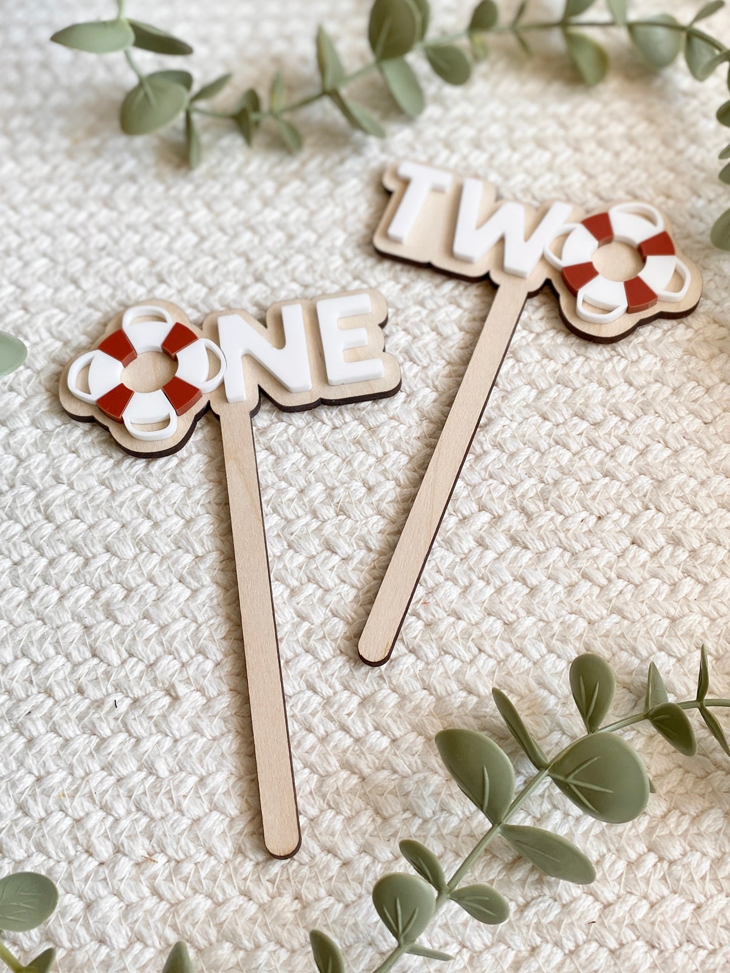 Nautical First Birthday Cake Topper | ONE or TWO Sailor Birthday Cake Topper | Boat Theme Birthday Decor