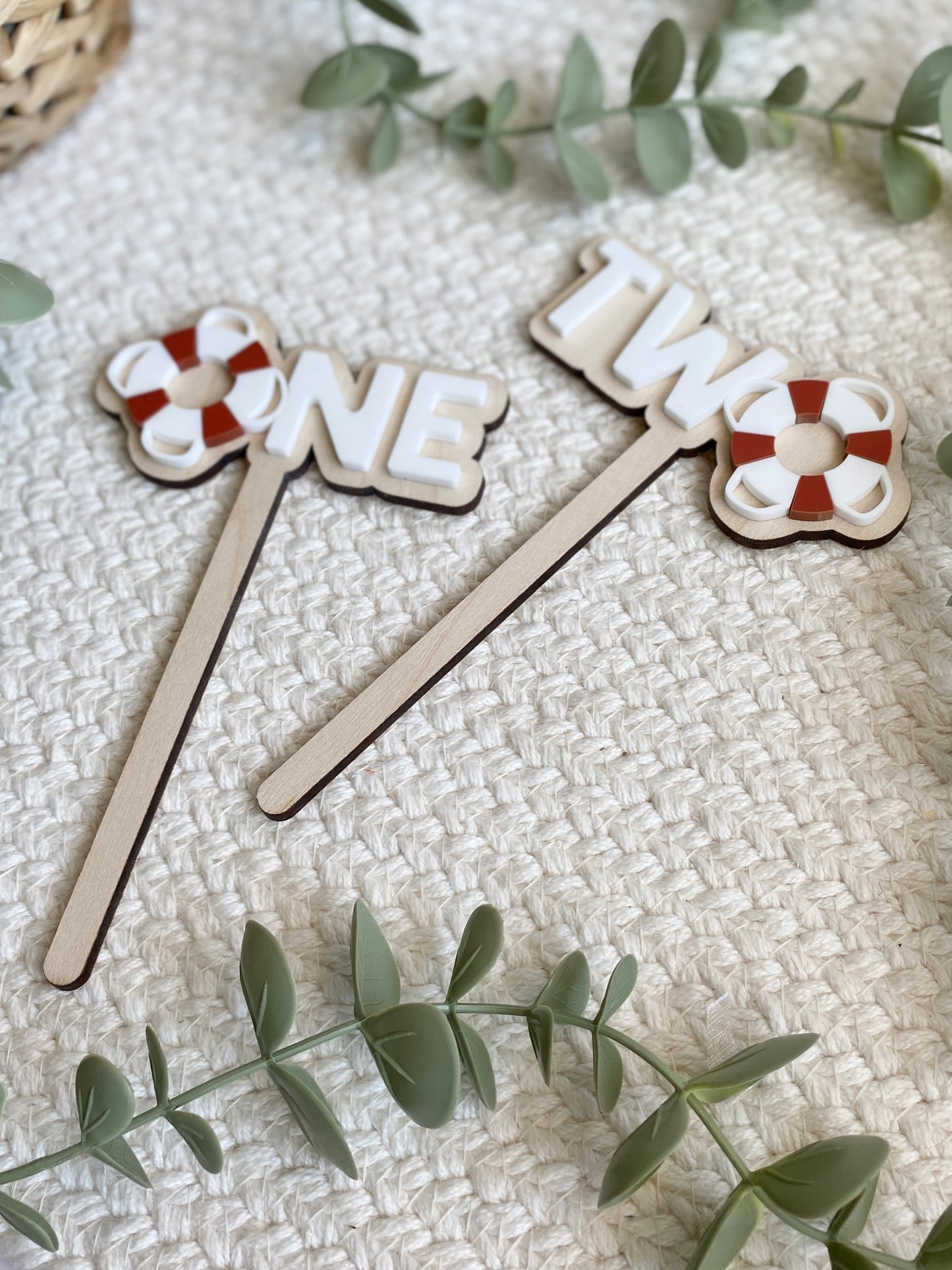 Nautical First Birthday Cake Topper | ONE or TWO Sailor Birthday Cake Topper | Boat Theme Birthday Decor