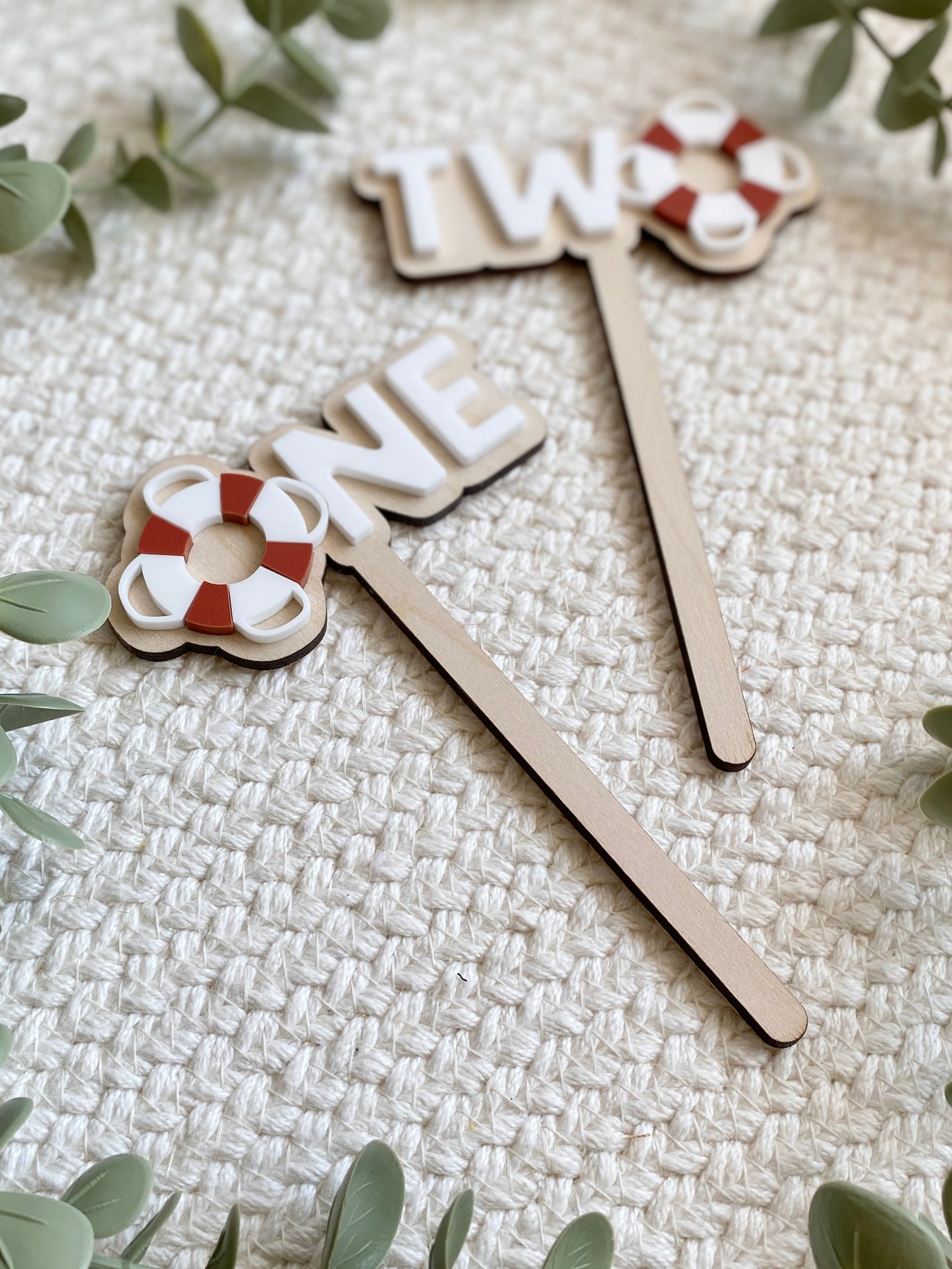 Nautical First Birthday Cake Topper | ONE or TWO Sailor Birthday Cake Topper | Boat Theme Birthday Decor