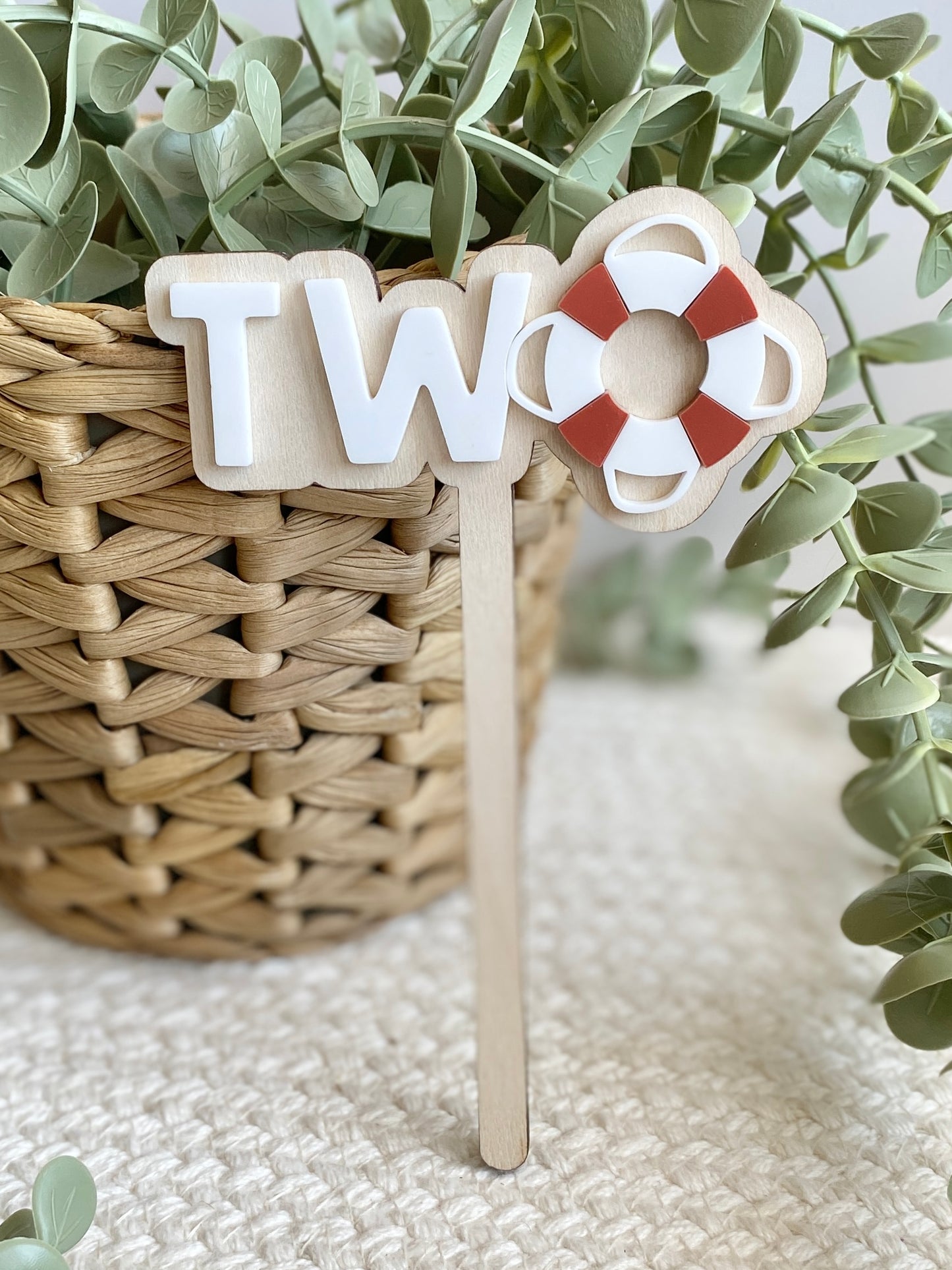 Nautical First Birthday Cake Topper | ONE or TWO Sailor Birthday Cake Topper | Boat Theme Birthday Decor