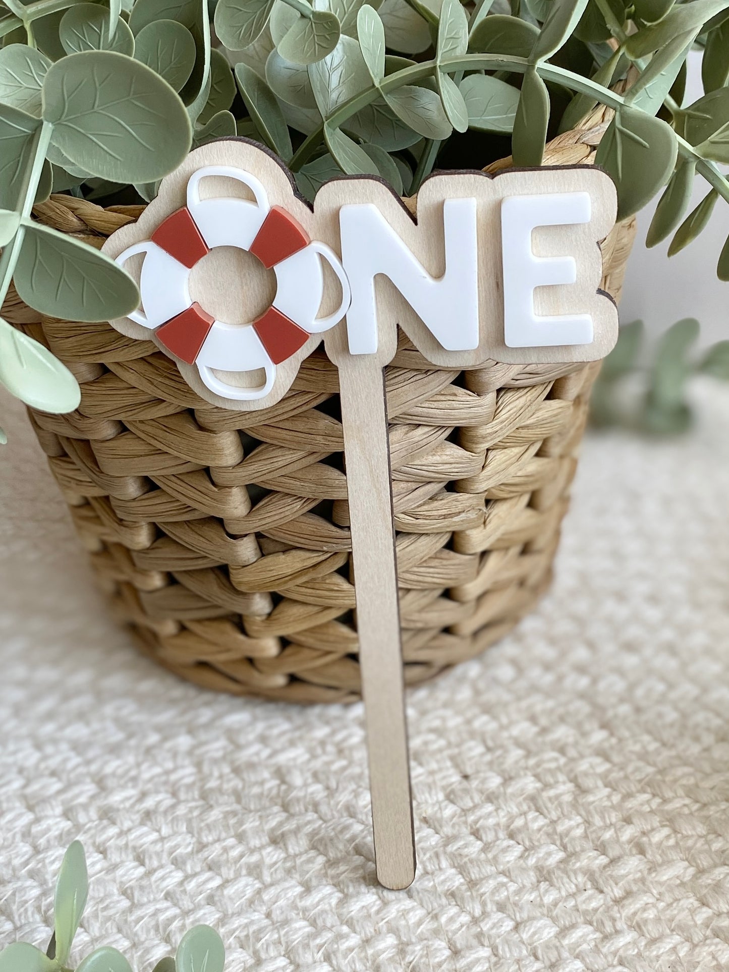 Nautical First Birthday Cake Topper | ONE or TWO Sailor Birthday Cake Topper | Boat Theme Birthday Decor