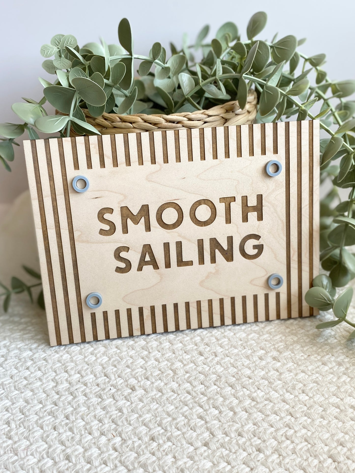 Smooth Sailing Nursery Sign | Nautical Nursery Decor | Sailor Playroom Wall Art | Coastal Kids Room Sign