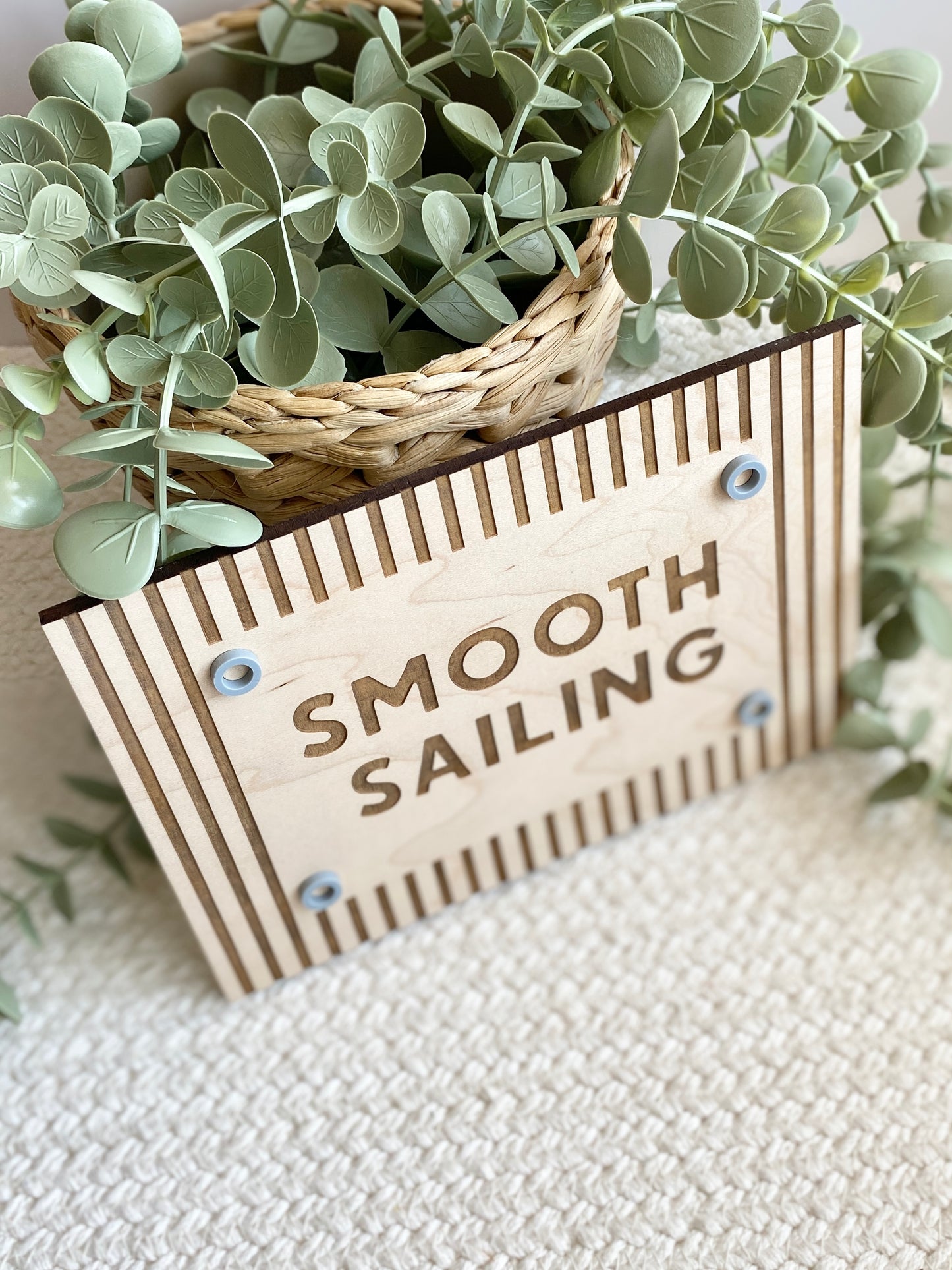 Smooth Sailing Nursery Sign | Nautical Nursery Decor | Sailor Playroom Wall Art | Coastal Kids Room Sign