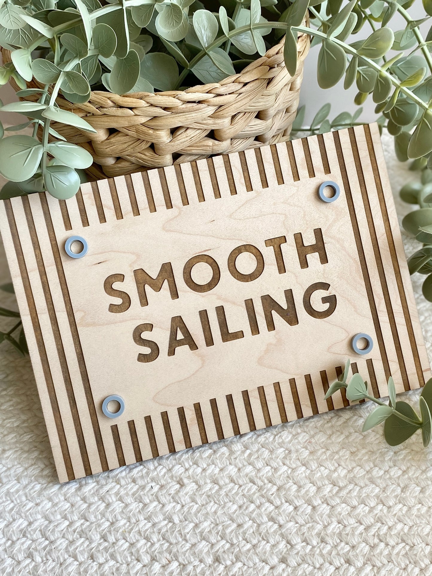 Smooth Sailing Nursery Sign | Nautical Nursery Decor | Sailor Playroom Wall Art | Coastal Kids Room Sign