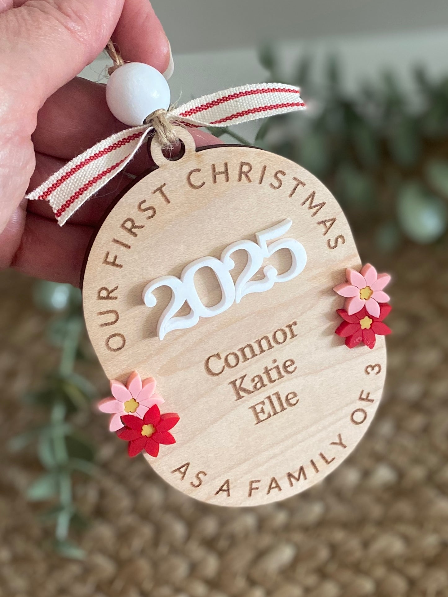 Family In Bloom Christmas Ornament