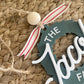 Retro Family Christmas Wreath Ornament