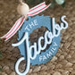 Retro Family Christmas Wreath Ornament