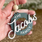 Retro Family Christmas Wreath Ornament