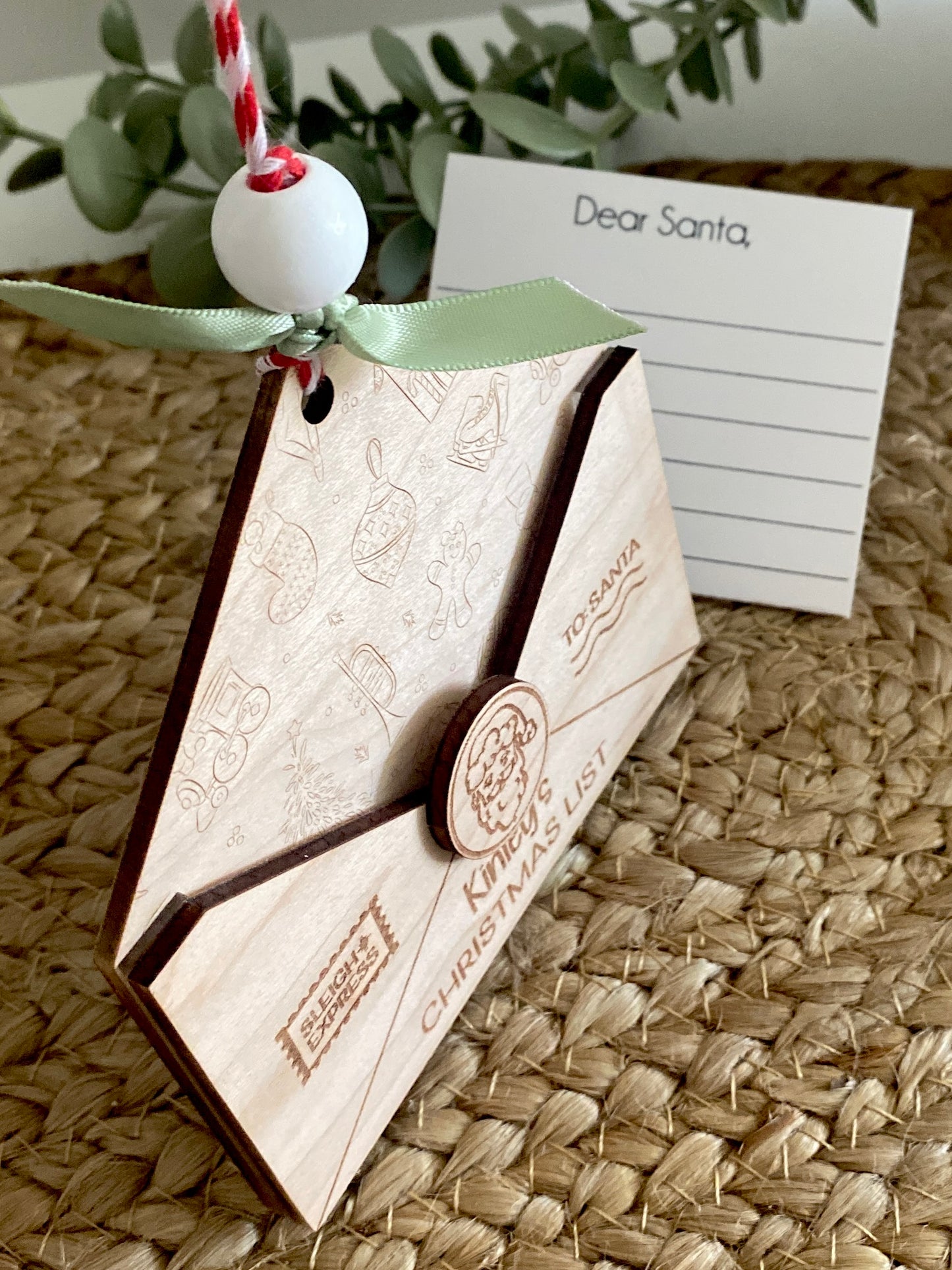 Notes for Santa Ornament ~ Christmas List or Thank You Note Keepsake