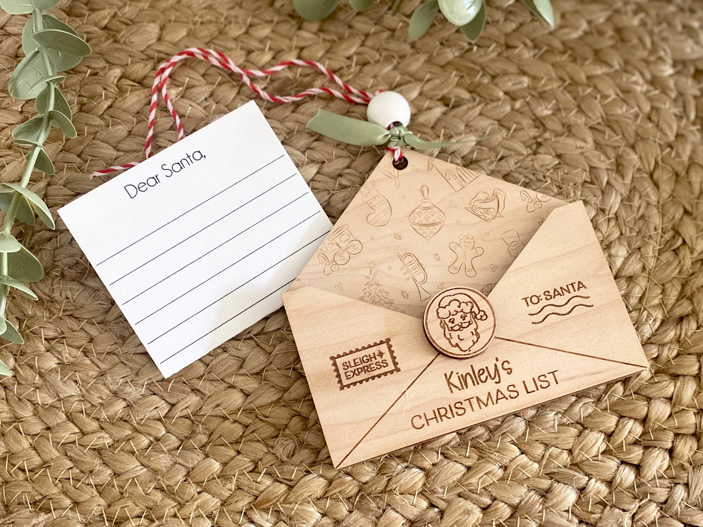 Notes for Santa Ornament ~ Christmas List or Thank You Note Keepsake