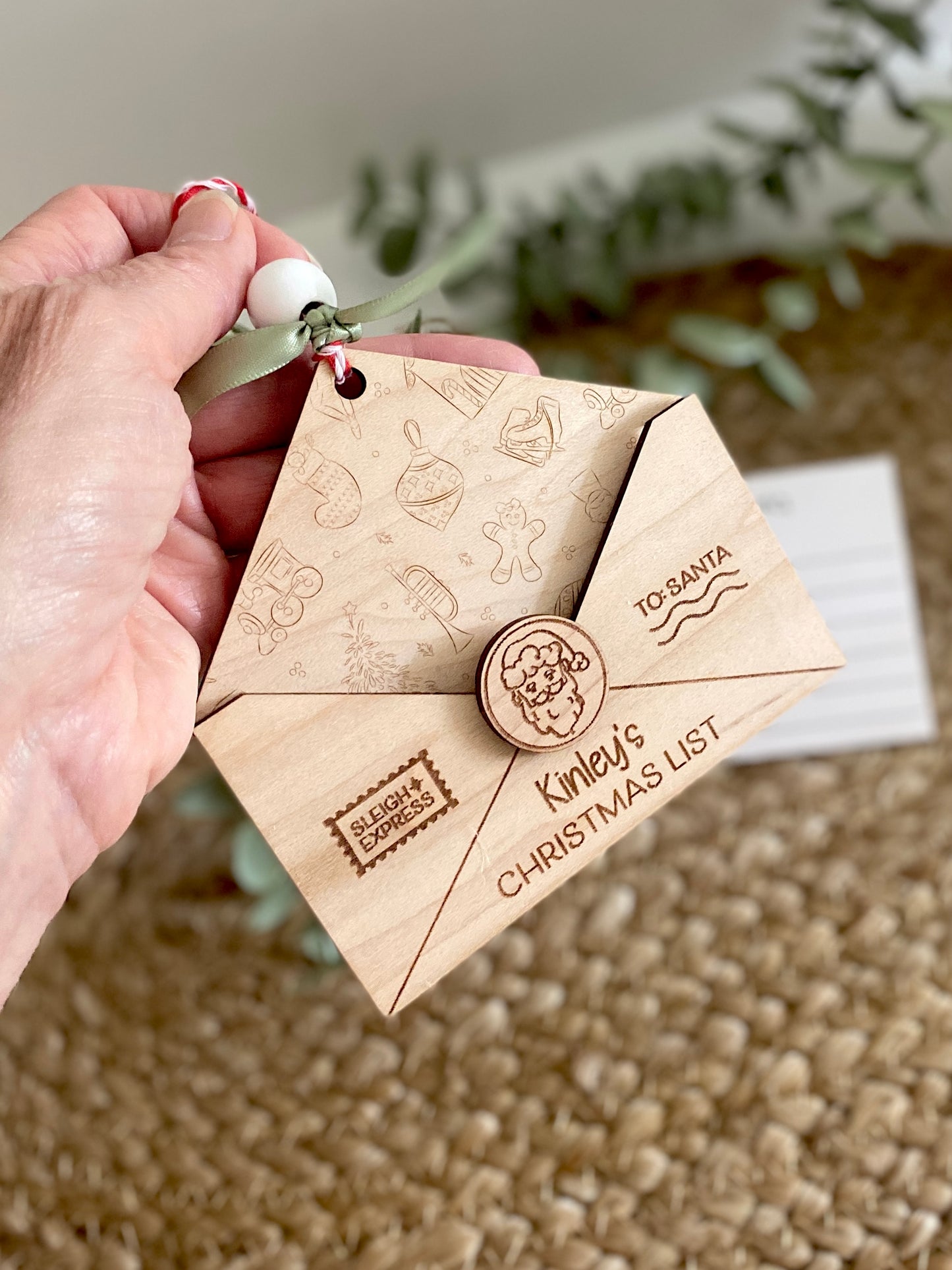 Notes for Santa Ornament ~ Christmas List or Thank You Note Keepsake