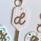 Personalized Pickleball Bag Charm | Custom Initial Keychain | Cute Pickleball Gift for Girls, Teams & Players