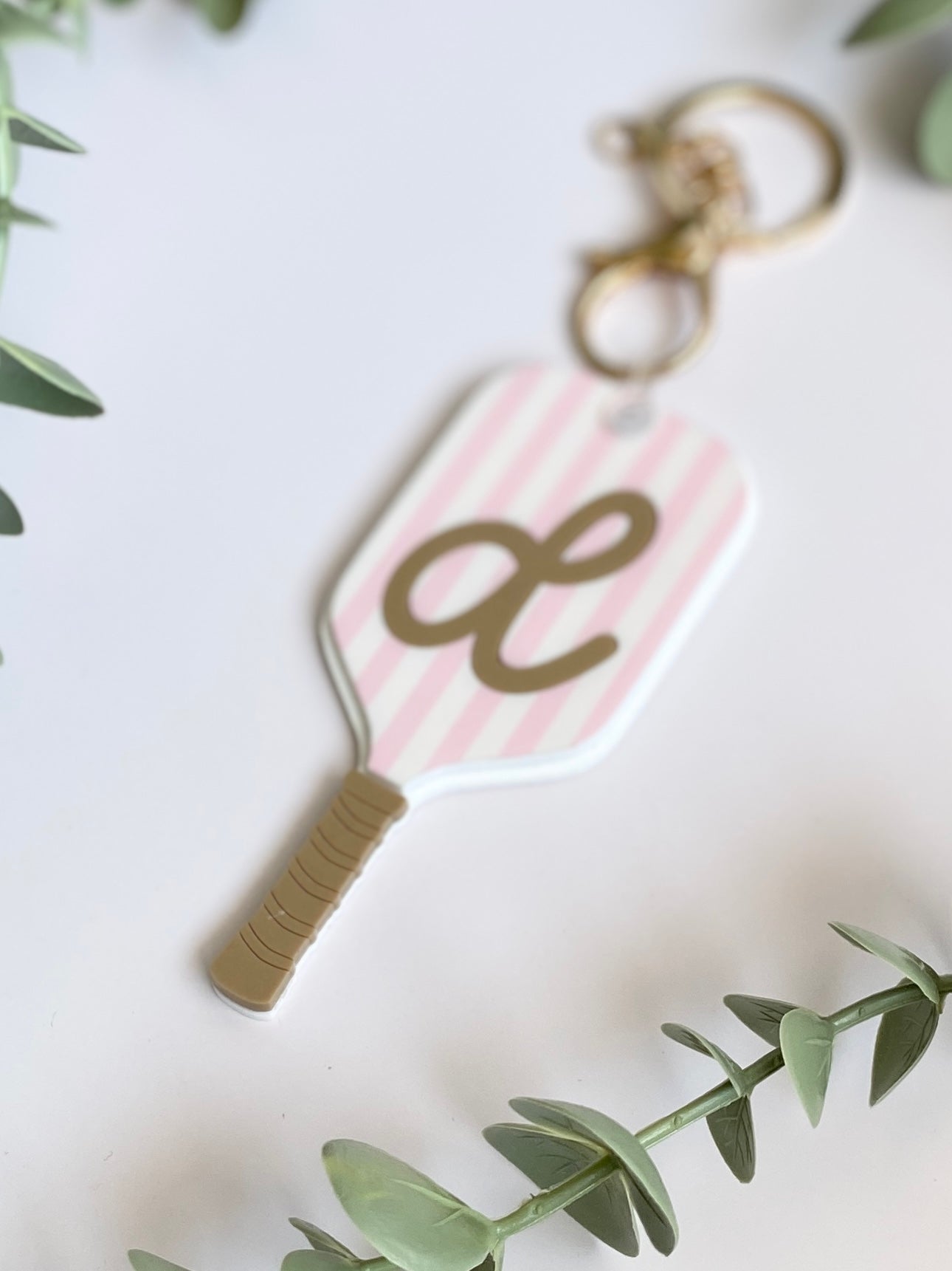 Personalized Pickleball Bag Charm | Custom Initial Keychain | Cute Pickleball Gift for Girls, Teams & Players