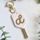 Personalized Pickleball Bag Charm | Custom Initial Keychain | Cute Pickleball Gift for Girls, Teams & Players