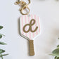 Personalized Pickleball Bag Charm | Custom Initial Keychain | Cute Pickleball Gift for Girls, Teams & Players