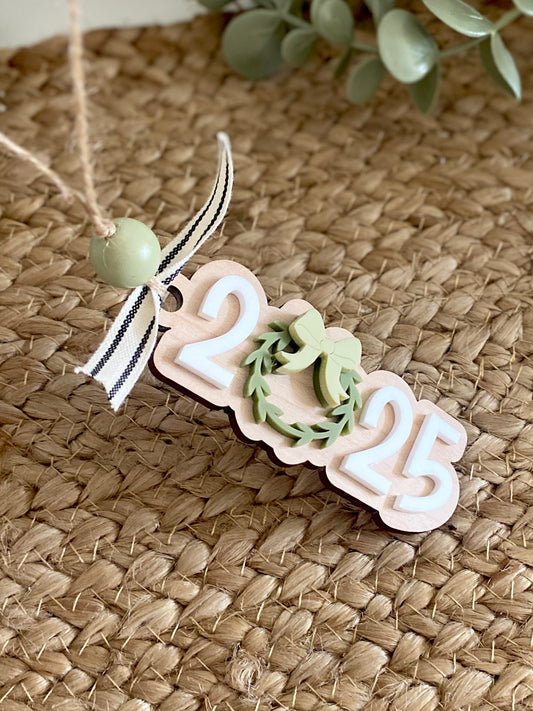 Wreath in Time: 2025 Keepsake Ornament & Gift Tag