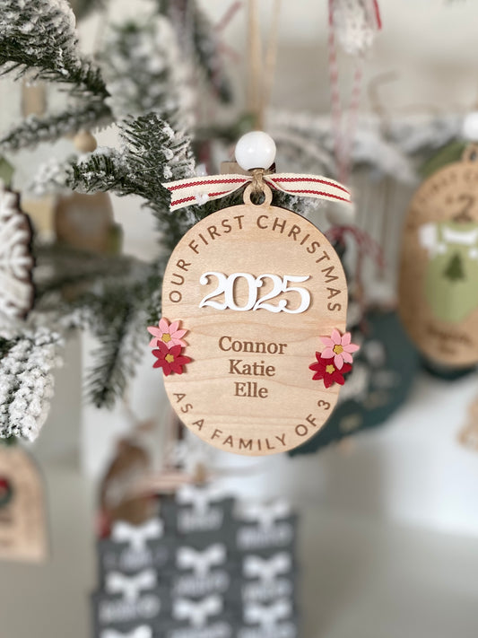 Family In Bloom Christmas Ornament
