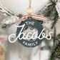 Retro Family Christmas Wreath Ornament