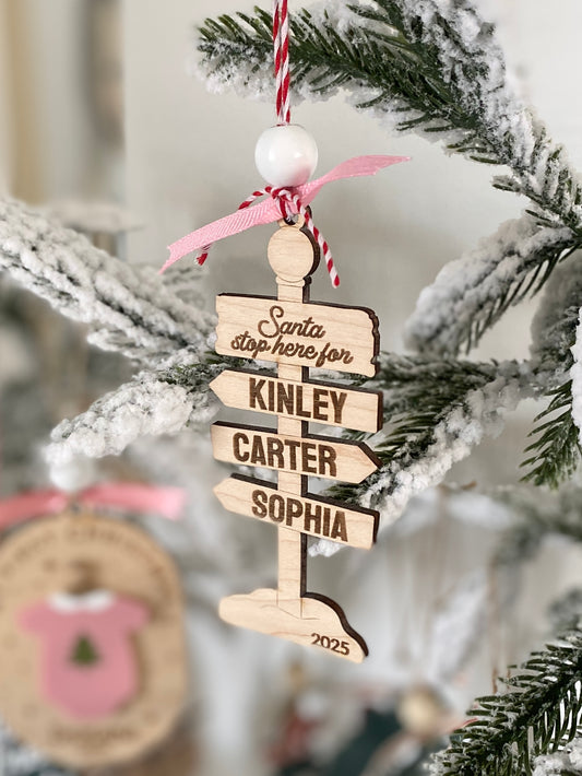 Santa Stop Here Ornament/Sign