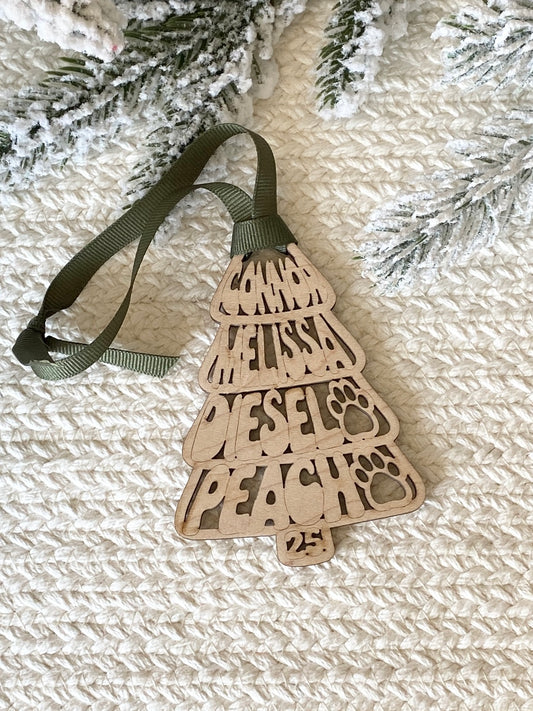 Groovy Family Christmas Tree Ornament