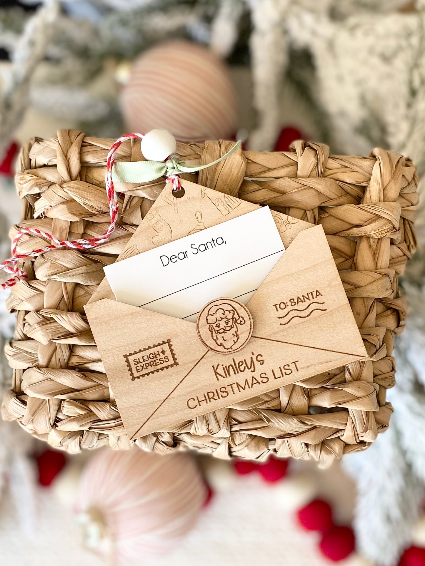 Notes for Santa Ornament ~ Christmas List or Thank You Note Keepsake