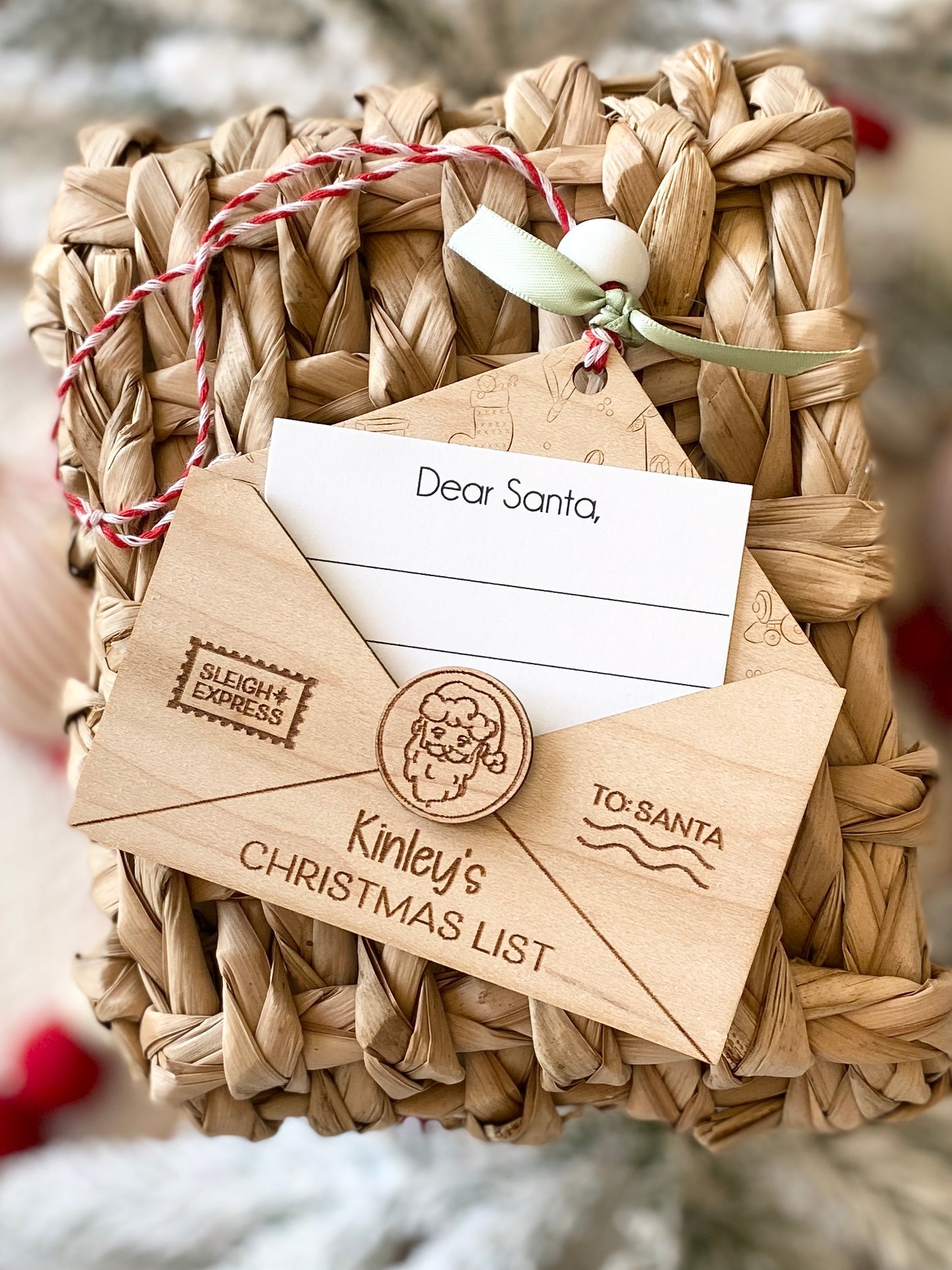 Notes for Santa Ornament ~ Christmas List or Thank You Note Keepsake