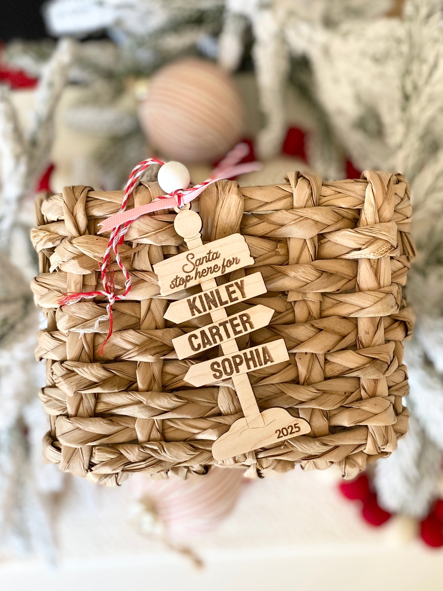 Santa Stop Here Ornament/Sign