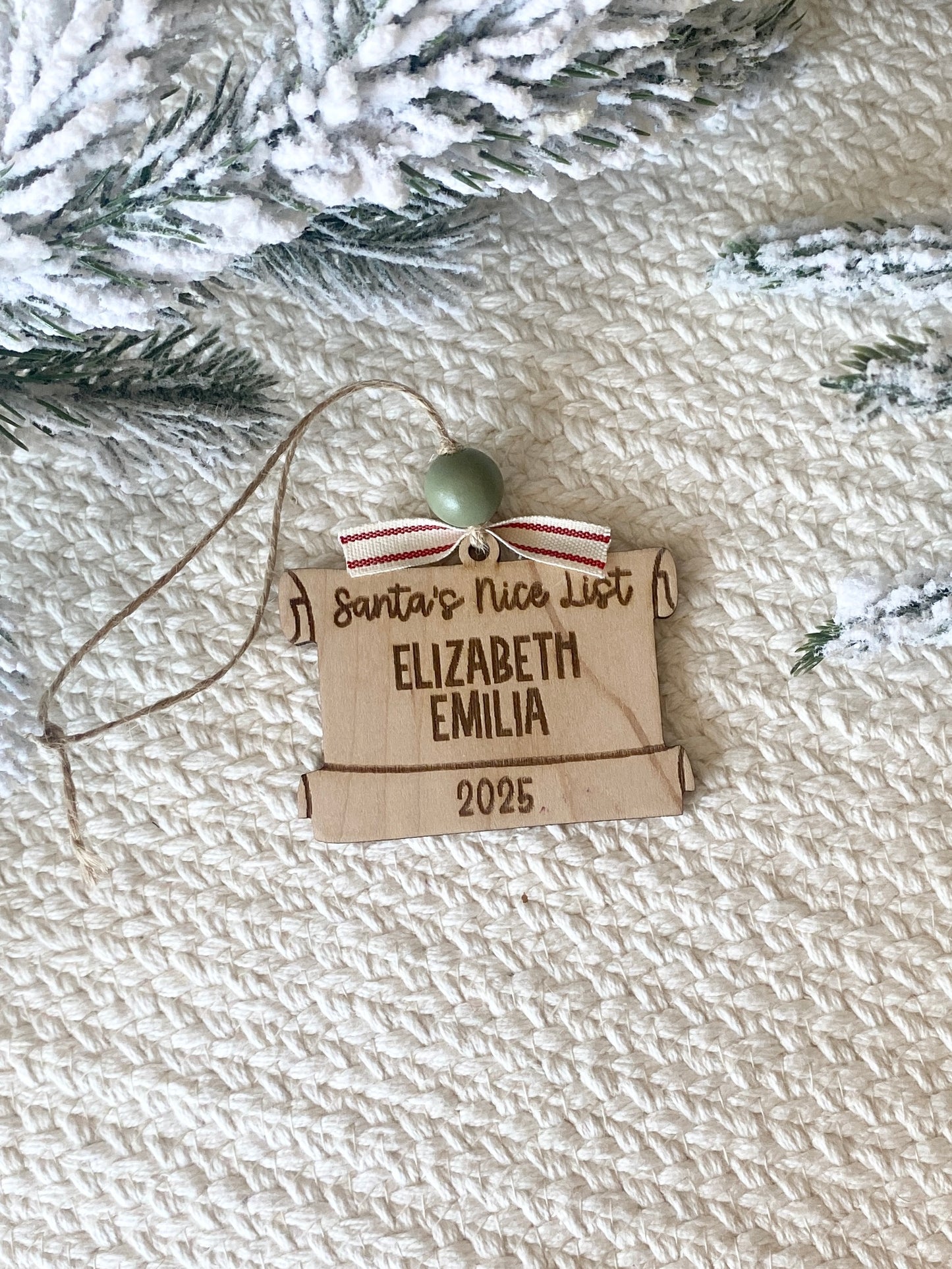 Santa’s Nice List Scroll Ornament