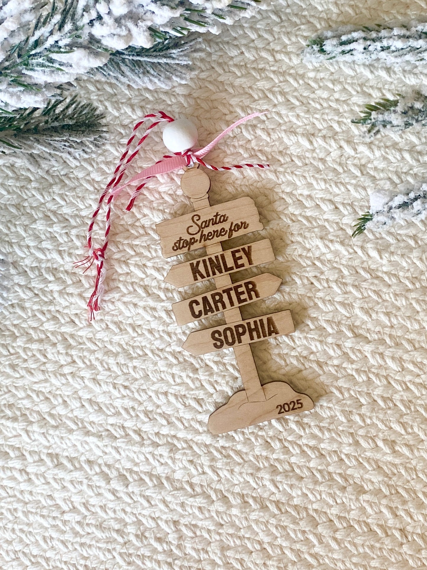 Santa Stop Here Ornament/Sign
