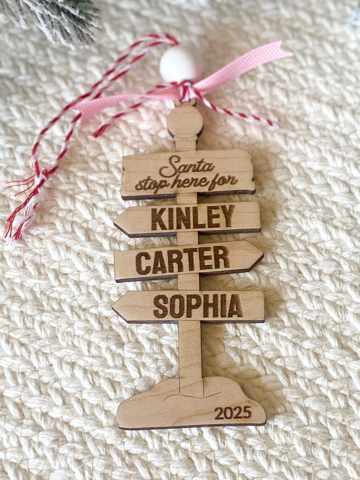 Santa Stop Here Ornament/Sign