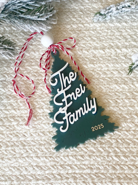 Retro Family Tree Ornament
