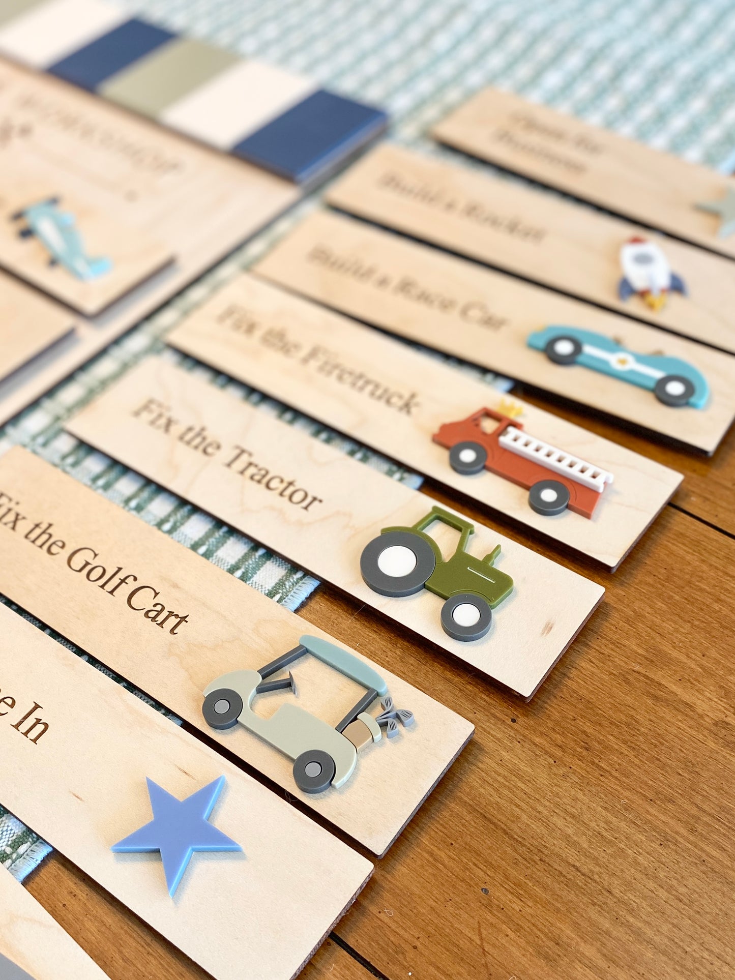 Workshop Play Board | Montessori Inspired | Construction Playroom Decor | Interchangeable Activity Board |  Pretend Play Workshop