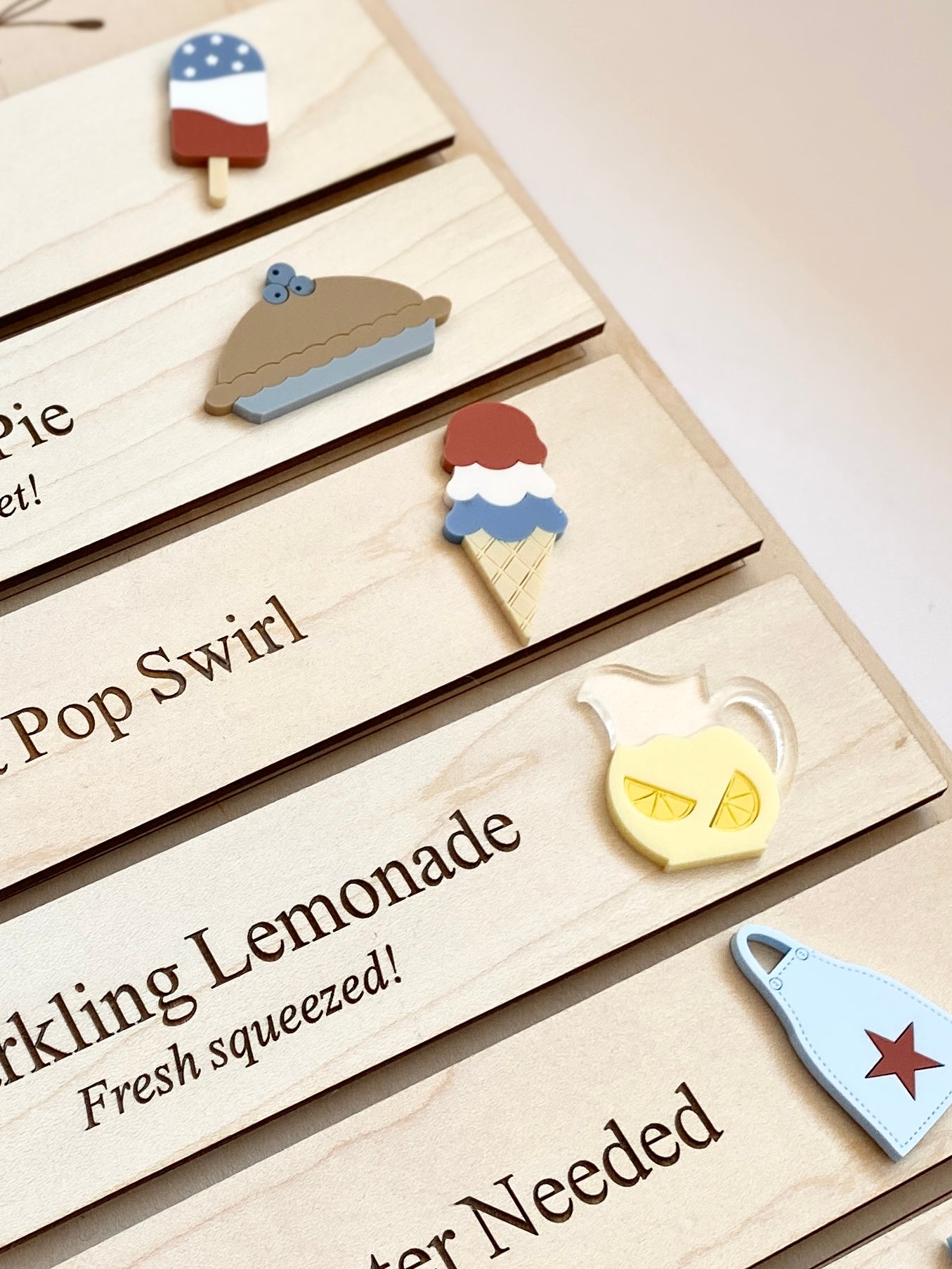 Patriotic Bakery Menu Play Board Expansion Pack  | Interchangeable Bakery Board Add-On | 4th of July Pretend Play Collection