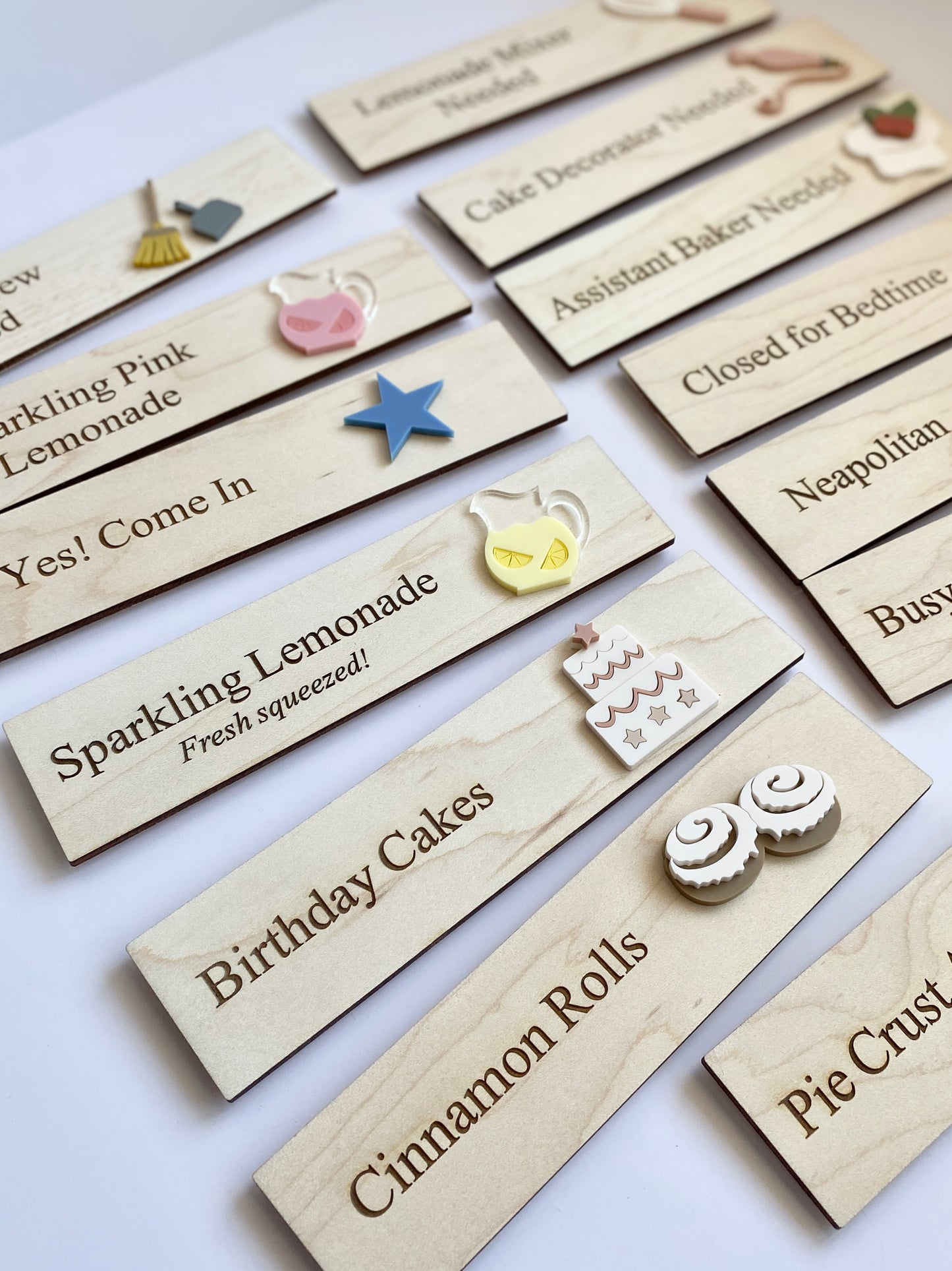 Interchangeable Bakery Play Menu Board - Starter Set| Pretend Play Bakery | Play Kitchen Decor | Personalized Playroom Sign | Montessori Inspired
