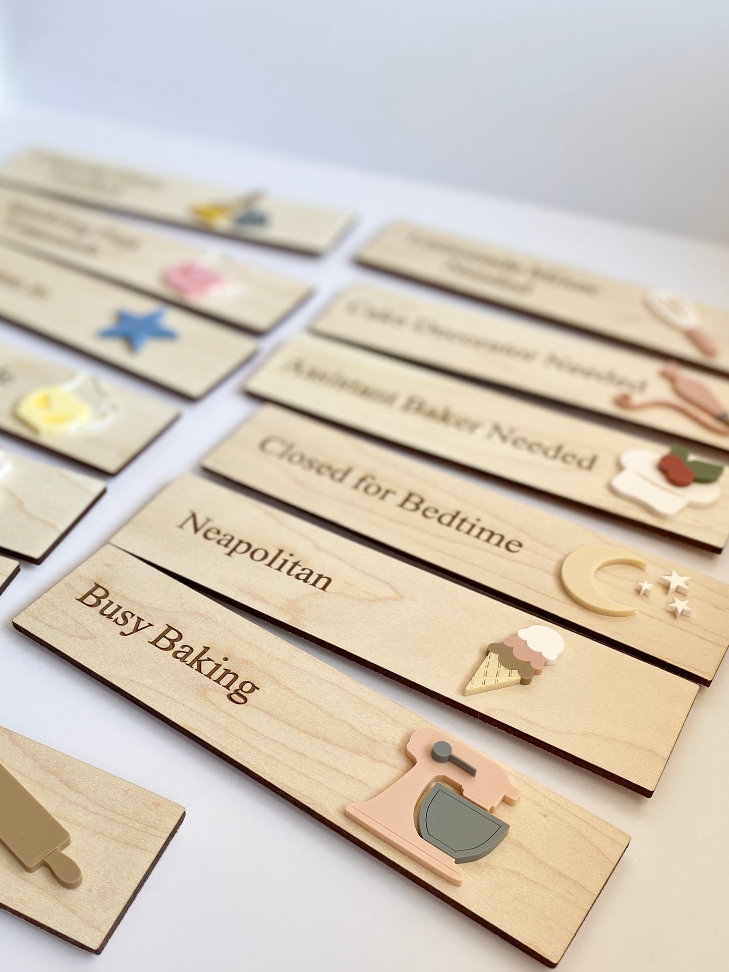 Interchangeable Bakery Play Menu Board - Starter Set| Pretend Play Bakery | Play Kitchen Decor | Personalized Playroom Sign | Montessori Inspired