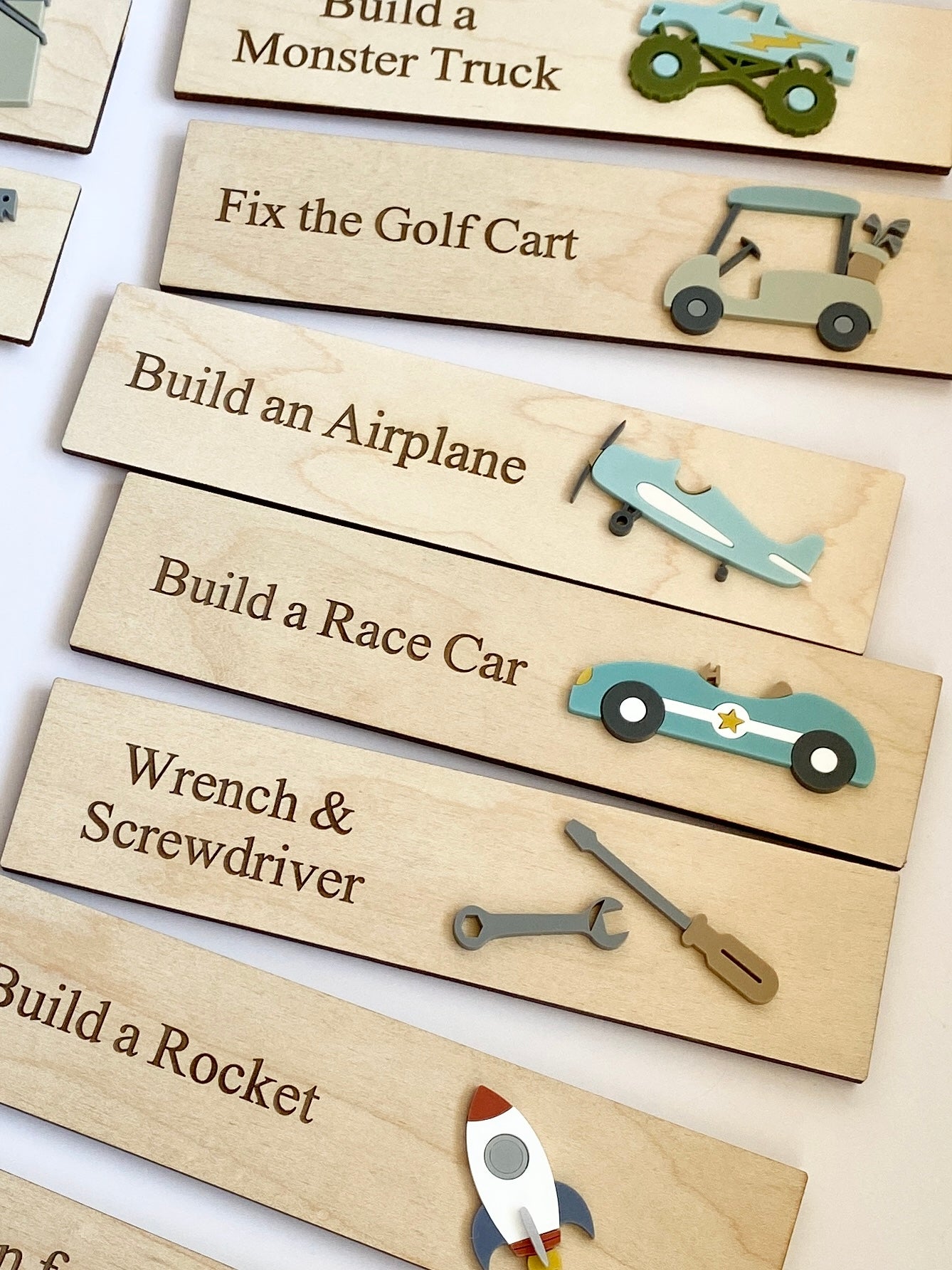 Workshop Play Board | Montessori Inspired | Construction Playroom Decor | Interchangeable Activity Board |  Pretend Play Workshop