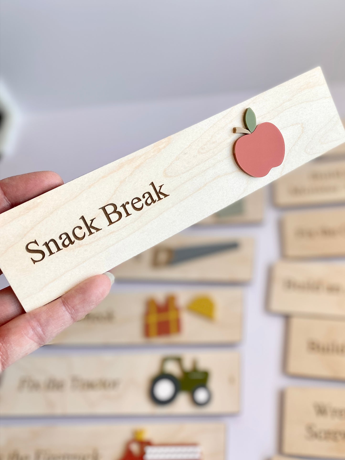 Workshop Play Board | Montessori Inspired | Construction Playroom Decor | Interchangeable Activity Board |  Pretend Play Workshop