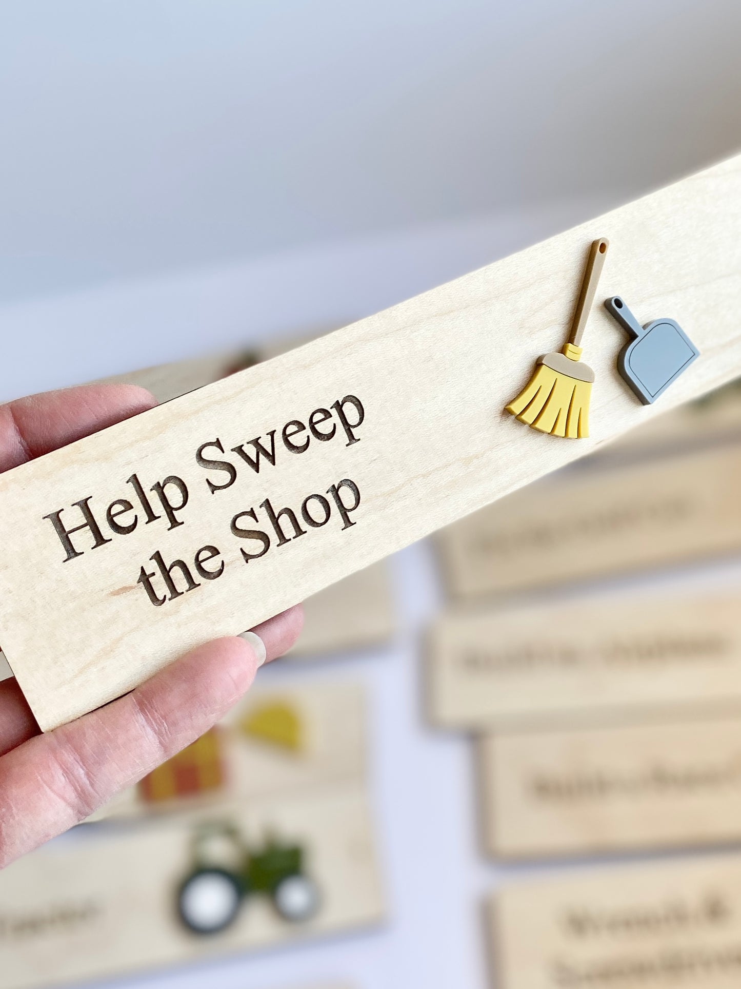 Workshop Play Board | Montessori Inspired | Construction Playroom Decor | Interchangeable Activity Board |  Pretend Play Workshop