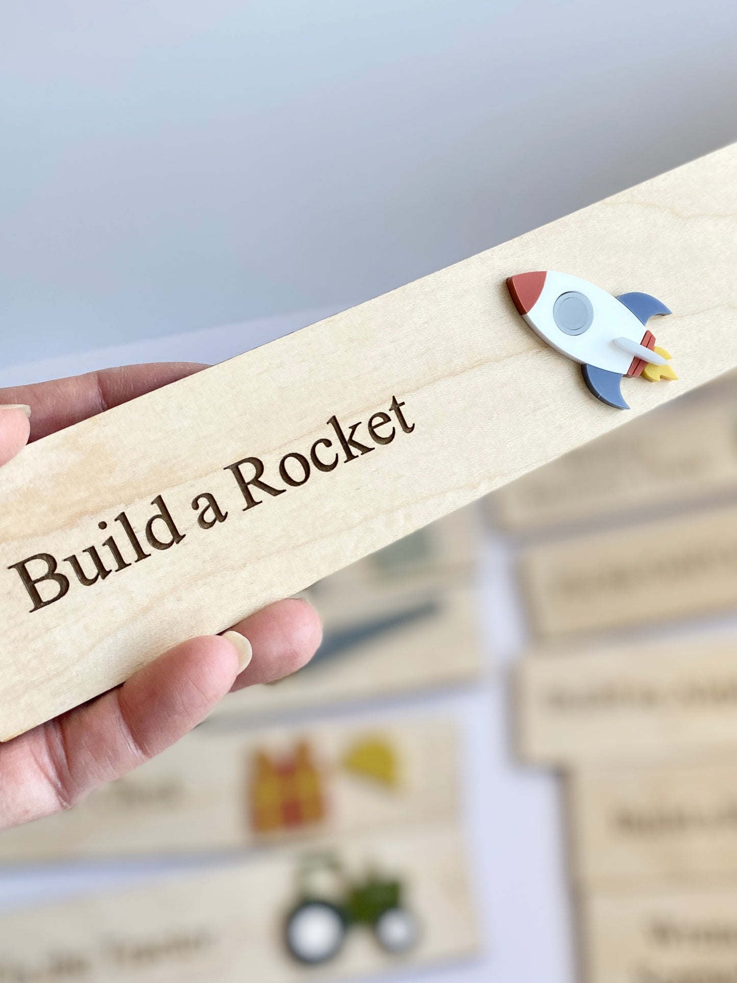 Workshop Play Board | Montessori Inspired | Construction Playroom Decor | Interchangeable Activity Board |  Pretend Play Workshop