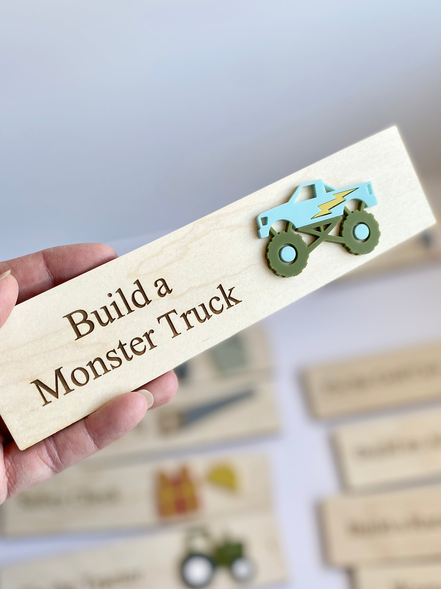 Workshop Play Board | Montessori Inspired | Construction Playroom Decor | Interchangeable Activity Board |  Pretend Play Workshop