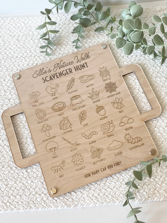 Nature Walk Scavenger Hunt Board – Reusable Adventure for Kids