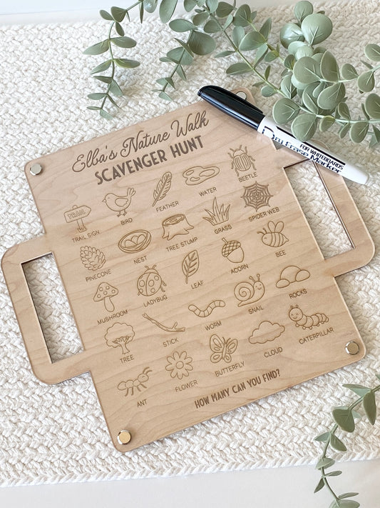 Nature Walk Scavenger Hunt Board – Reusable Adventure for Kids