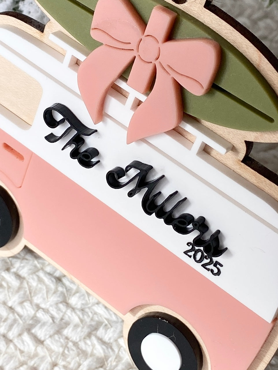 Surf's Up for Christmas Camper Van Ornament