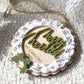 Merry & Married Floral Wreath Ornament