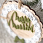 Merry & Married Floral Wreath Ornament