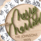Merry & Married Floral Wreath Ornament